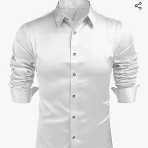⭐️nwt COOFANDY Long Sleeve Satin Silk Like Dress Shirt⭐️